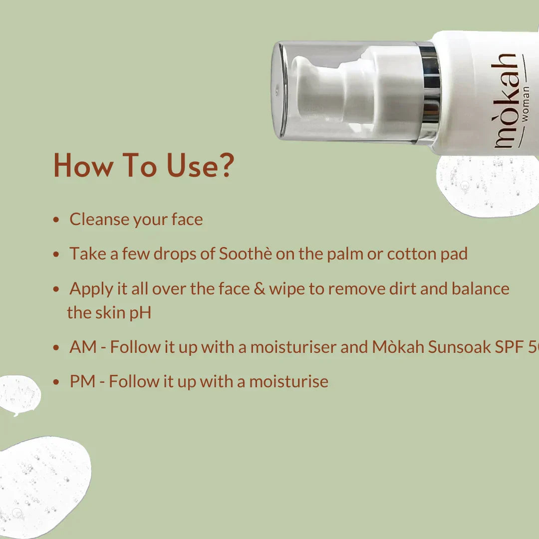 Mòkah Soothè Hydrating Toner 100ml with Rice Water, Ceramides, Niacinamide, and Aloe Vera for all skin types.