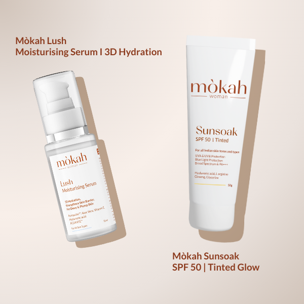 Mòkah 3D Moisturise & Protect Duo - Lush Moisturing Serum + Sunsoak SPF 50