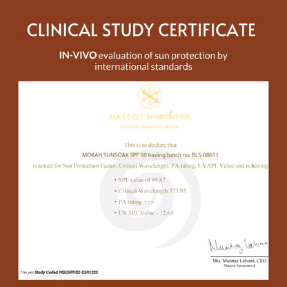 Sunsoak SPF 50 PA++++ Tinted Sunscreen 50g |  Hyaluronic Acid & Aloe Vera