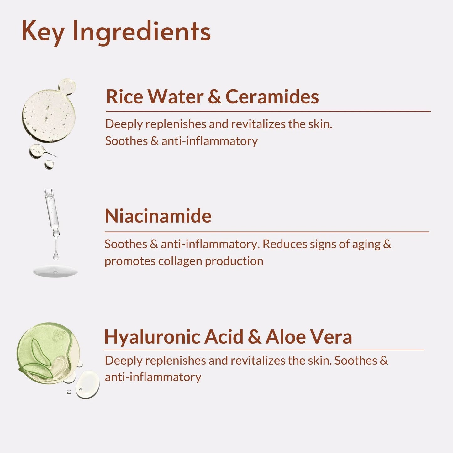 Key ingredients in Mòkah Pollution Protect Duo: Rice Water, Ceramides, Niacinamide, Hyaluronic Acid, Aloe Vera; deeply replenishing and soothing.